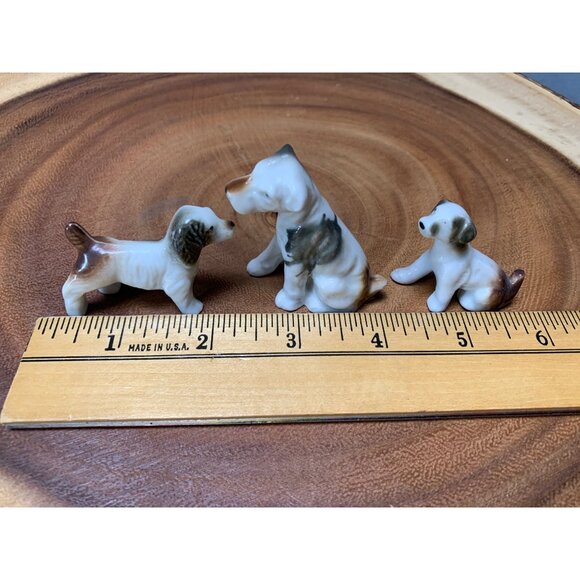 Vintage Miniature Porcelain Dog Figurines Set of 3 - Picture 6 of 9